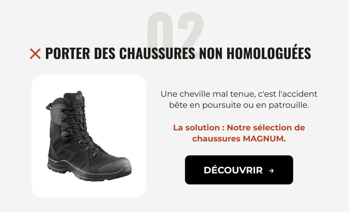 Porter des chaussures non homologuées  1