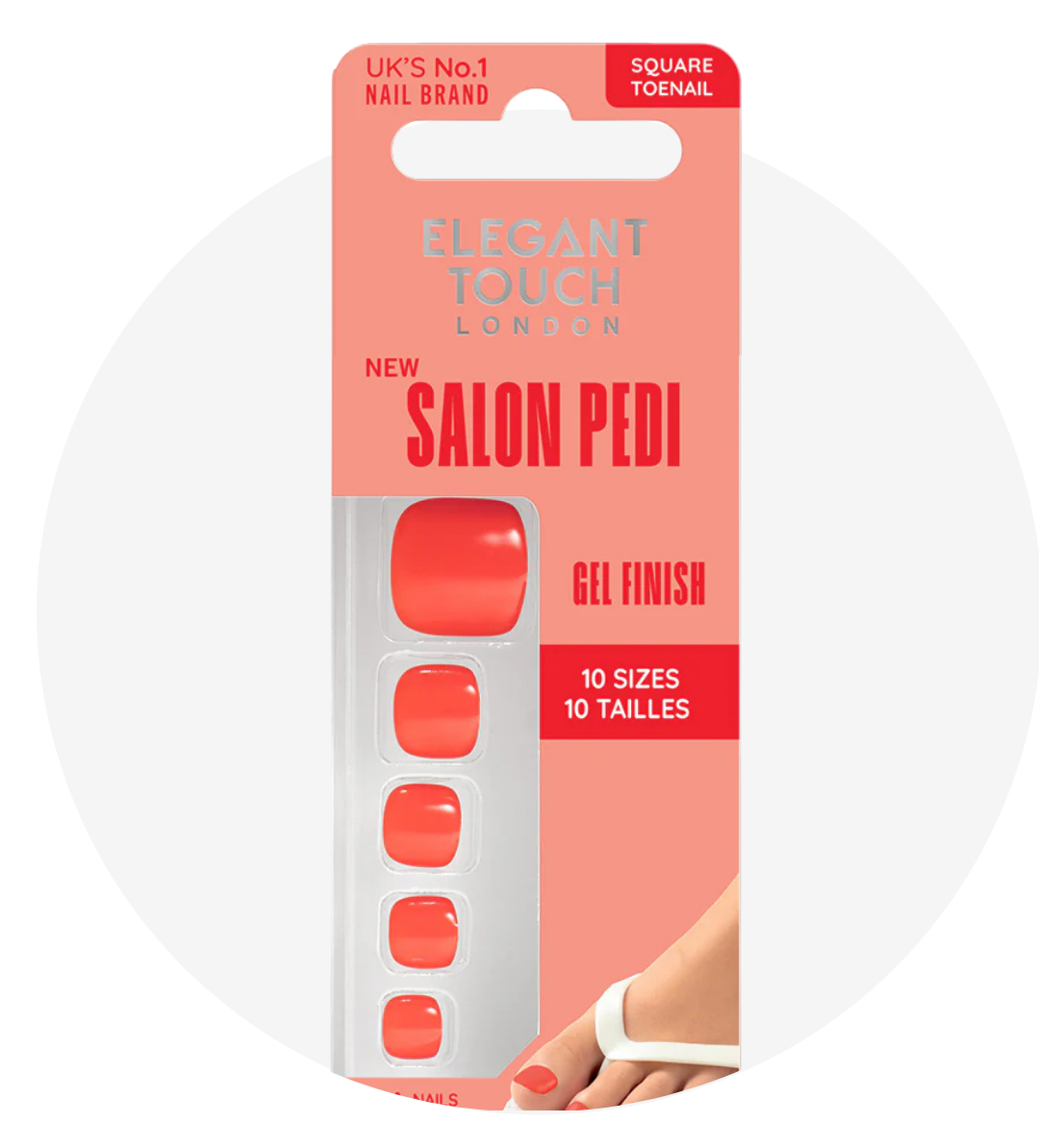 Elegant Touch False Nails Square Toenail - Guava Gelato