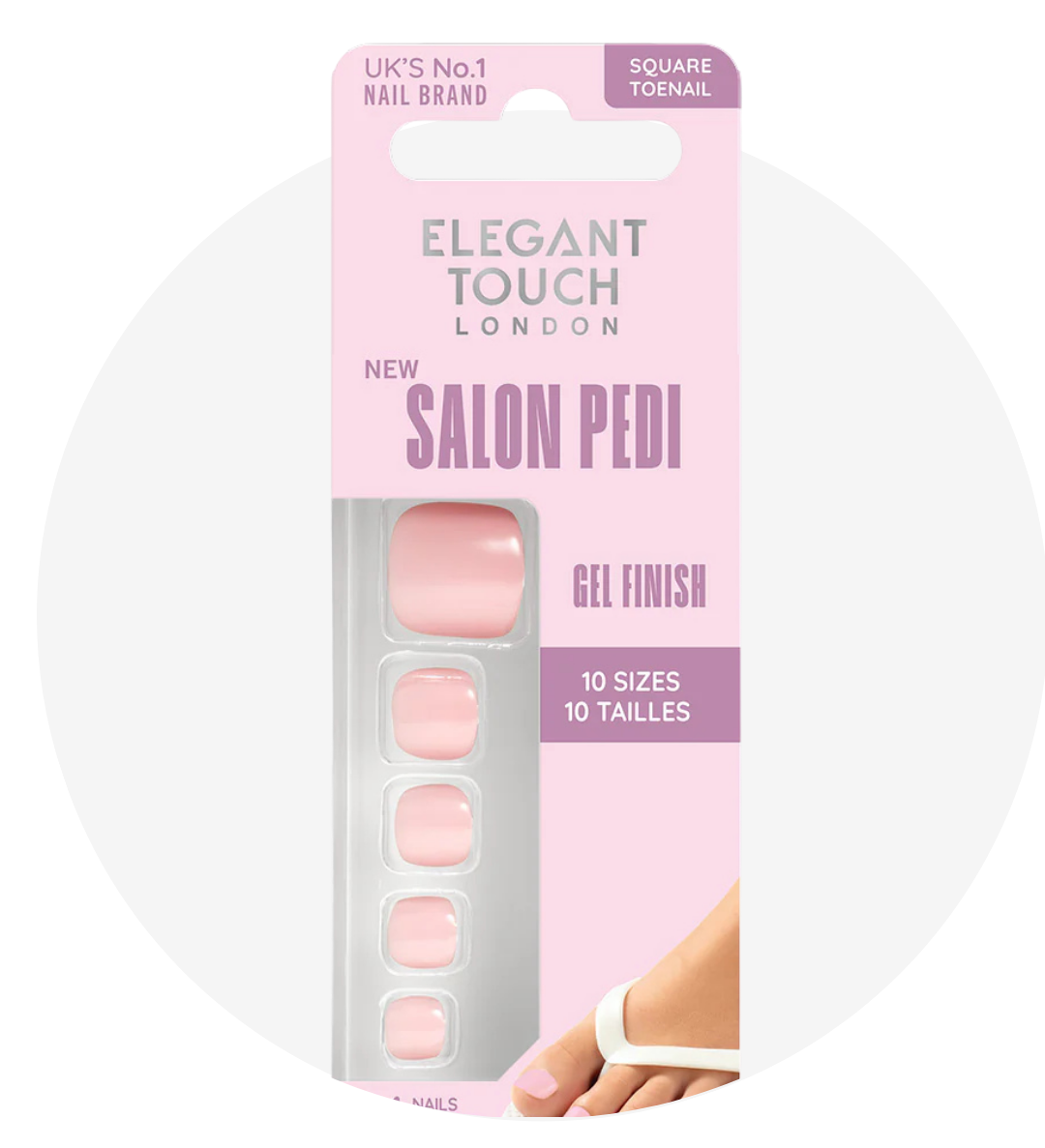 Elegant Touch False Nails Square Toenail - Pink Sorbet