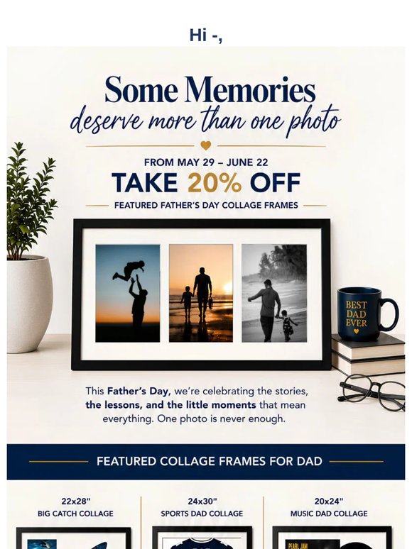 Father’s Day Starts Here: 20% Off Custom Dad Collages