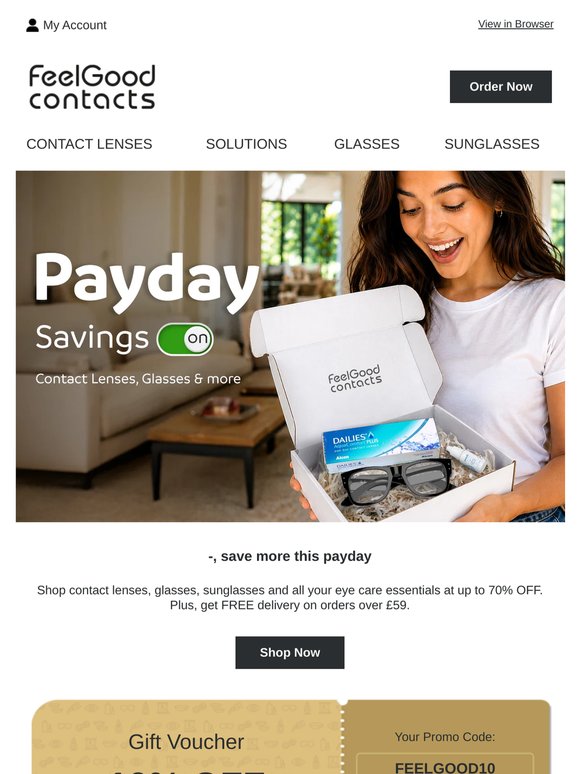 Payday Picks: Contact Lenses, Glasses & Sunglasses