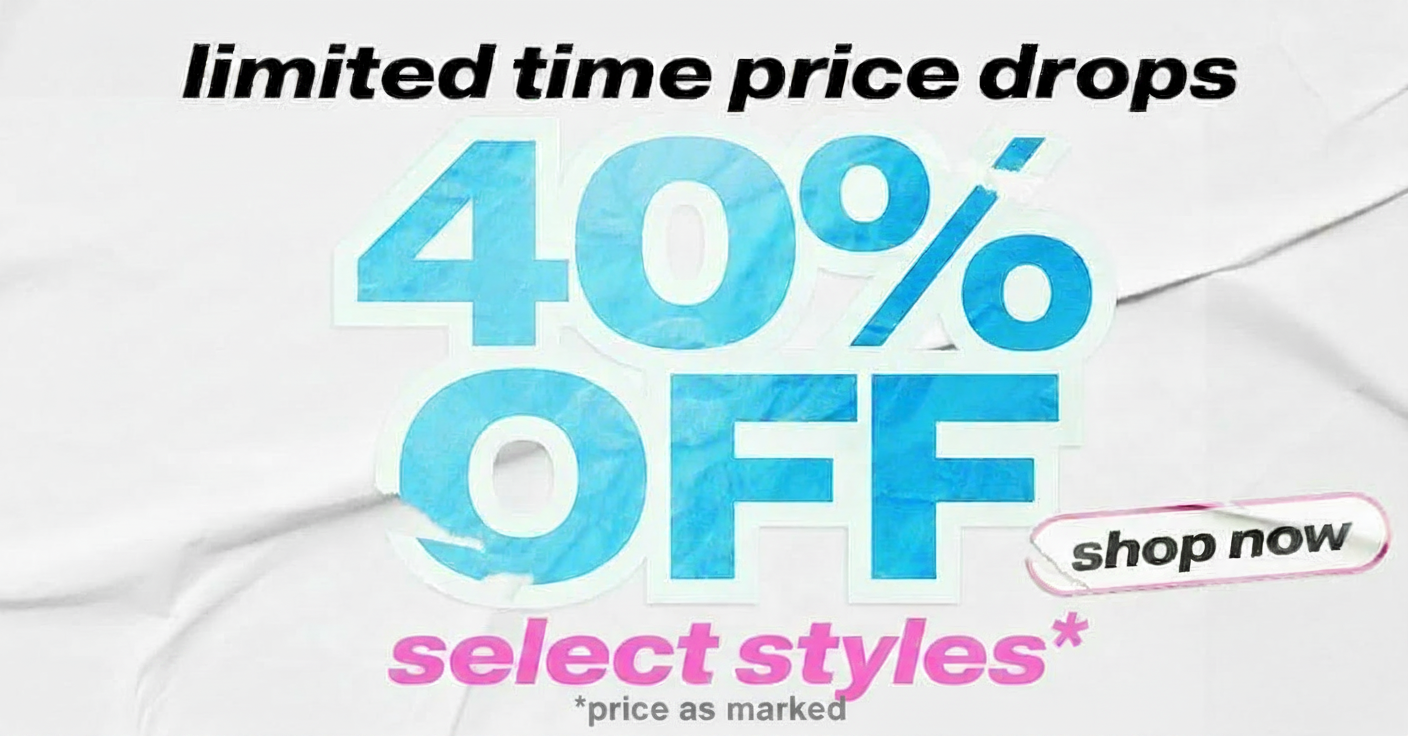 40% off select styles