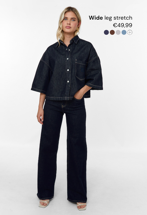 Wide leg stretch jeans
