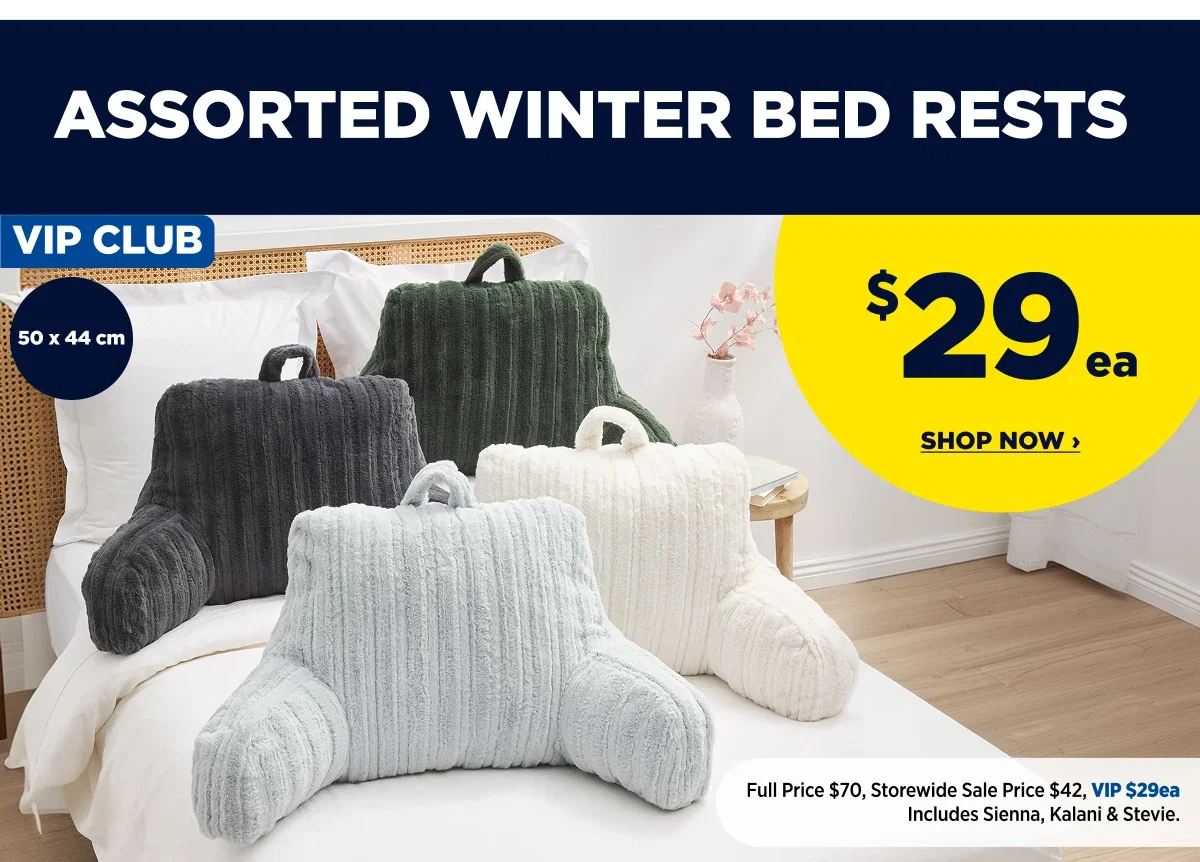 Assorted Winter Bed Rests