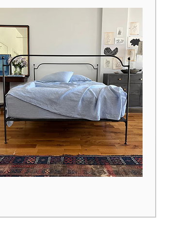 Pale Blue Linen Sheet Set
