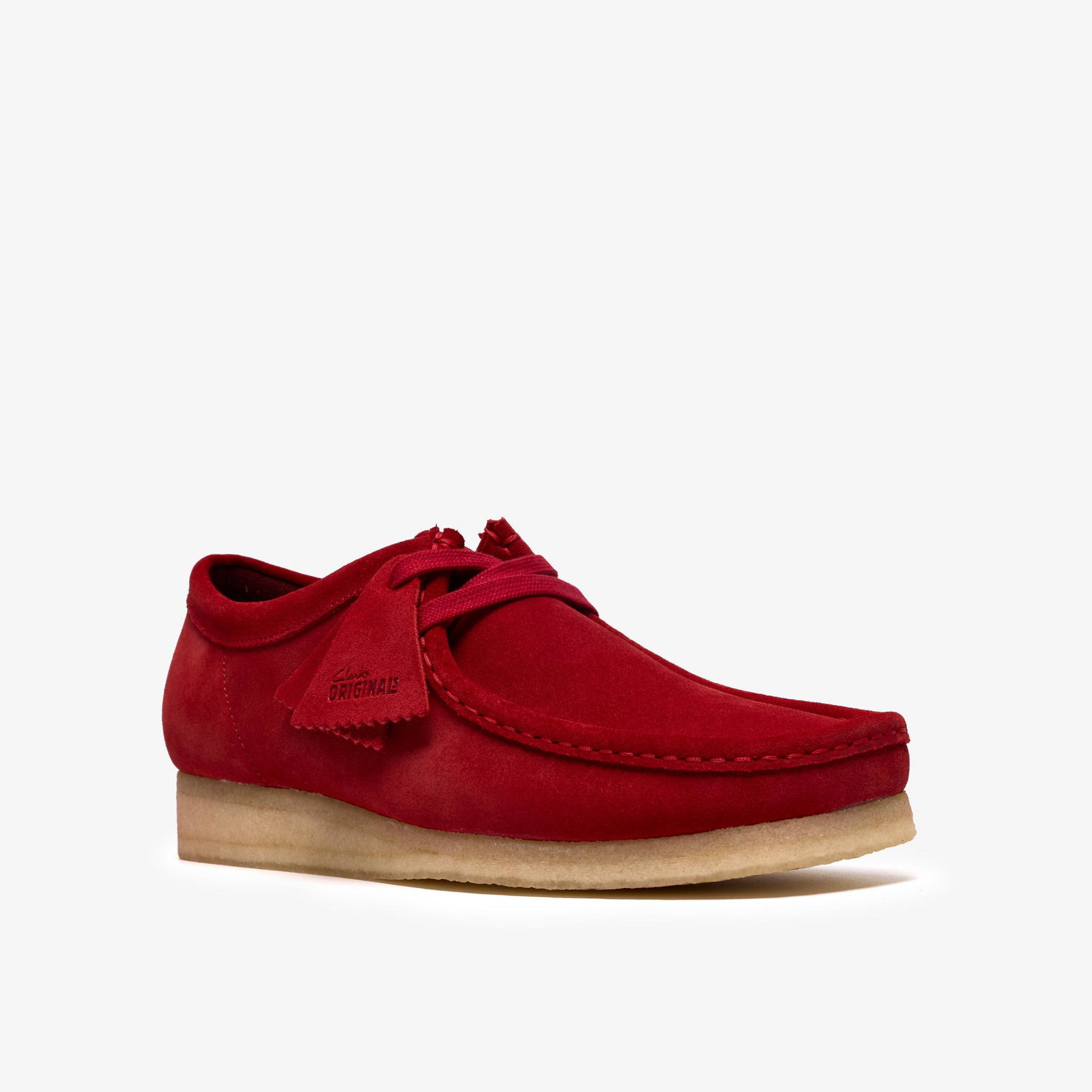 Shop Wallabee Deep Red Suede