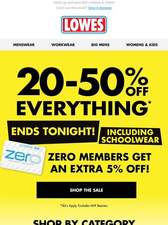 Final Chance 🚨 20 - 50% OFF EVERYTHING ends tonight!*