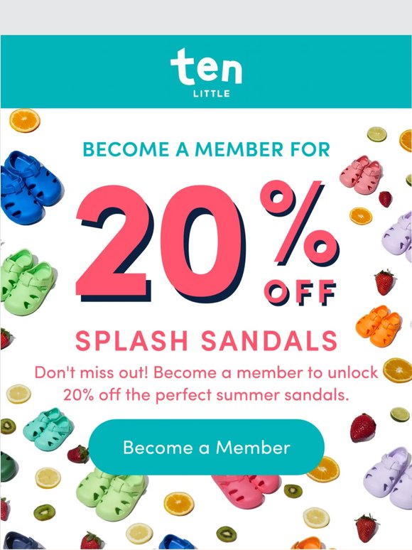 Quick! Get 20% off Splash Sandals now