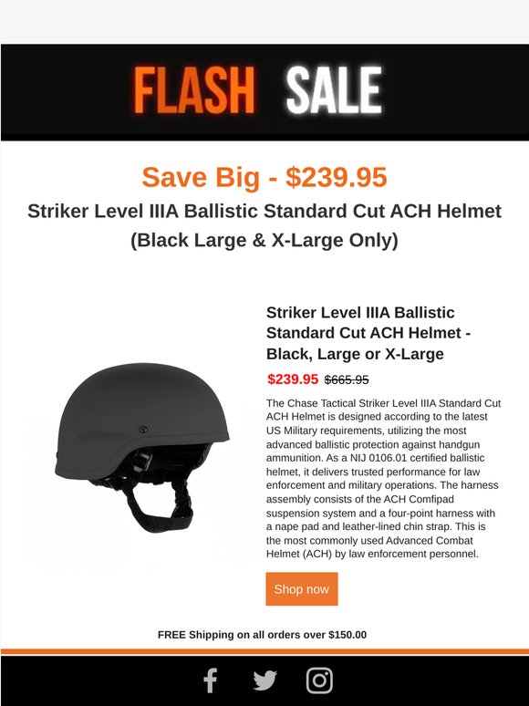 🔥🔥 FLASHSALE 🔥🔥 Level IIIA Standard Cut ACH Helmet
