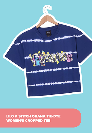 Lilo and Stitch Ohana Tie-Dye Women's Cropped Tee