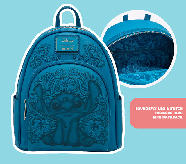 Loungefly Lilo and Stitch Hibiscus Blue Mini Backpack