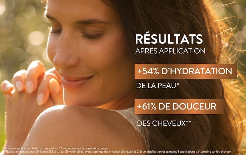 huile sublimatrice corps, visage et cheveux