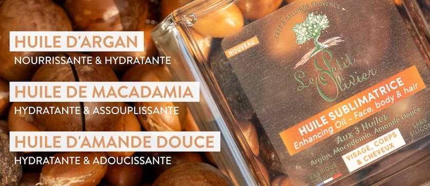 huile sublimatrice corps, visage et cheveux