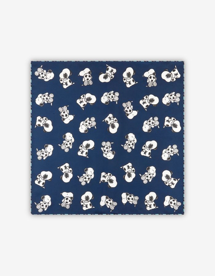 Snoopy x Fussball Limited Edition - Seidentuch in Blau