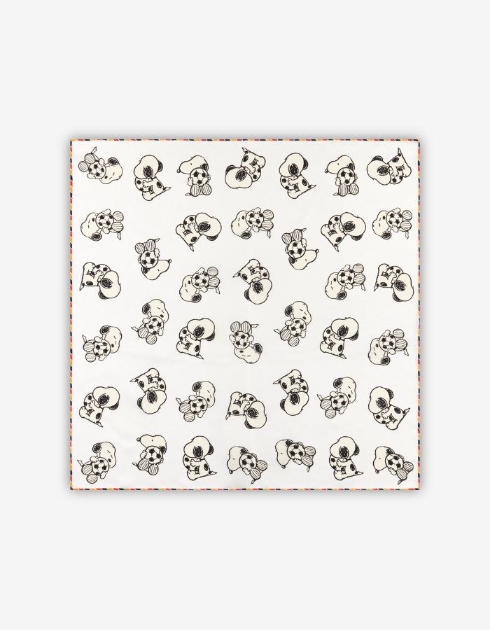 Snoopy x Fußball Limited Edition - Seidentuch in Weiß