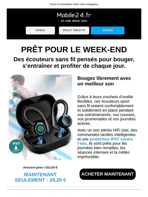Des écouteurs sport qui restent bien en place 🎧