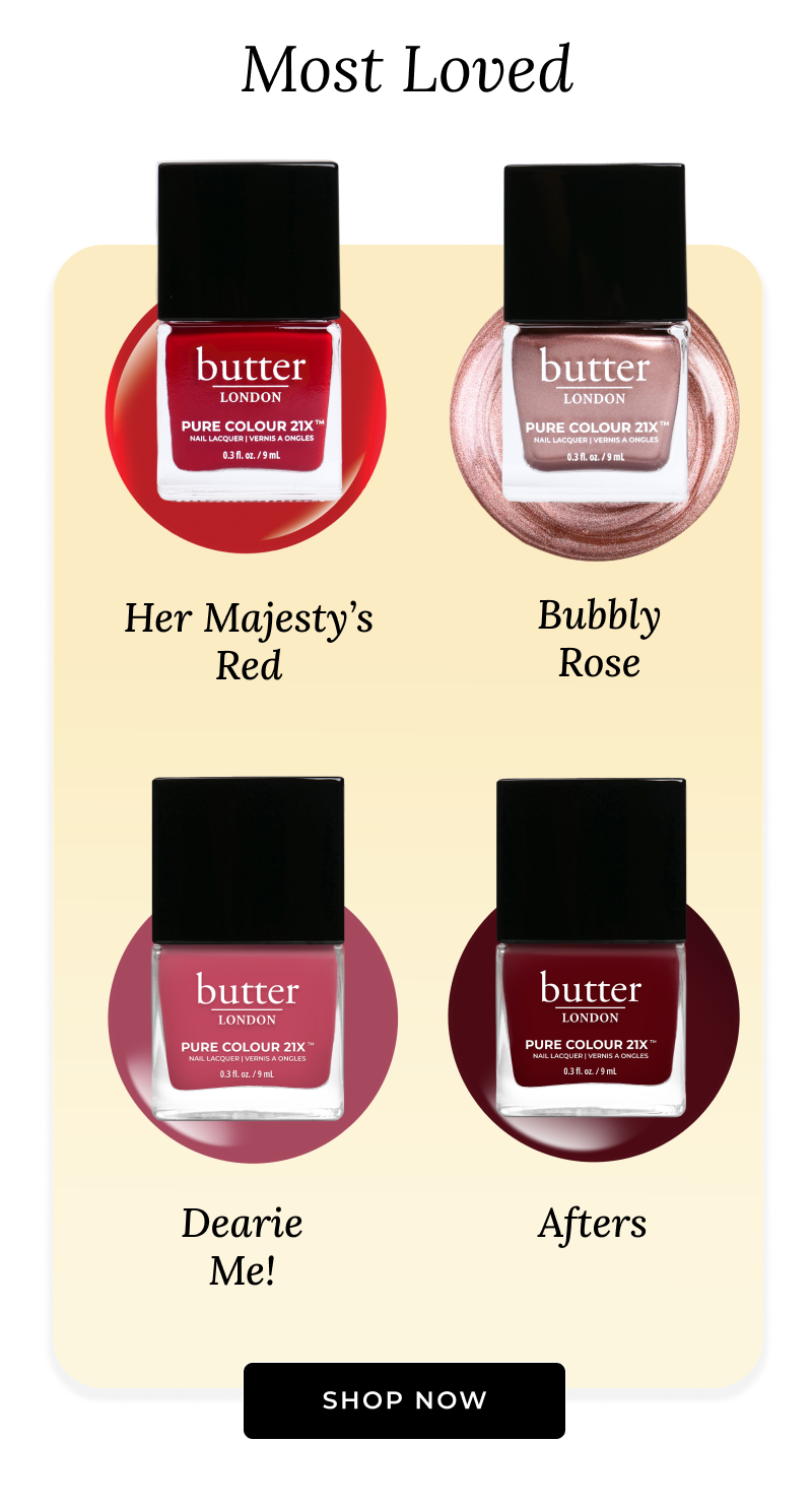 National Nail Polish Day: 30% Off PC21X - Her Majesty's Red, Bubbly Rose, Dearie Me!, Afters