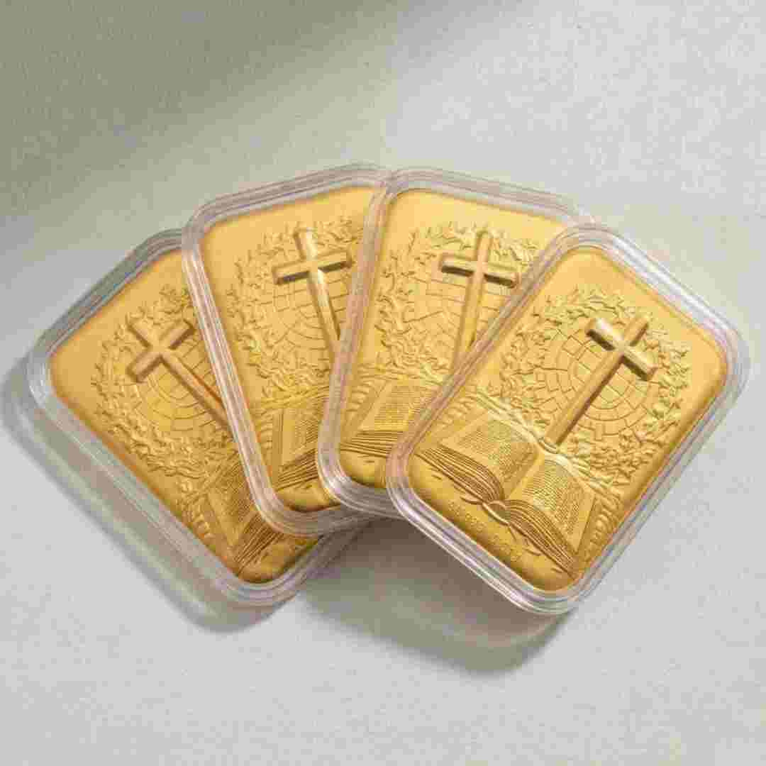 Image of Set of Four 24K Yellow Gold (99.99% Gold Purity) Essential Holy Bible