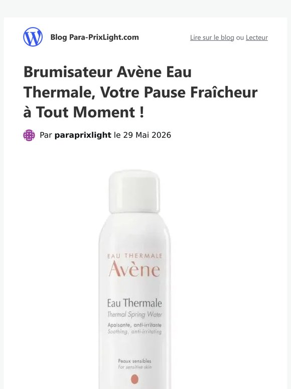 Brumisateur Avène Eau Thermale, Votre Pause Fraîcheur à Tout Moment !