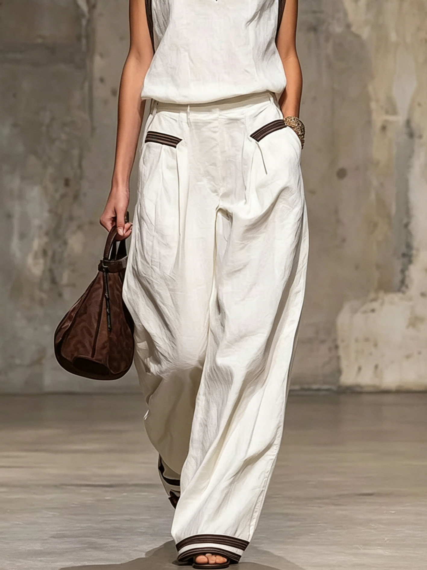 Image of Casual Plain Straight Pants Pant