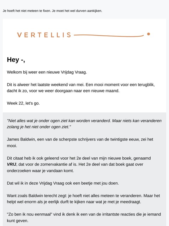 Vrijdag Vraag: Onder ogen zien