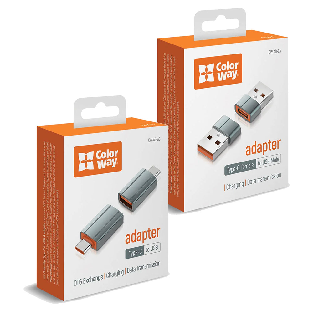 Colorway Charging Adapters Available in Type-C to USB-A and USB-A to Type-C - From £5.89
