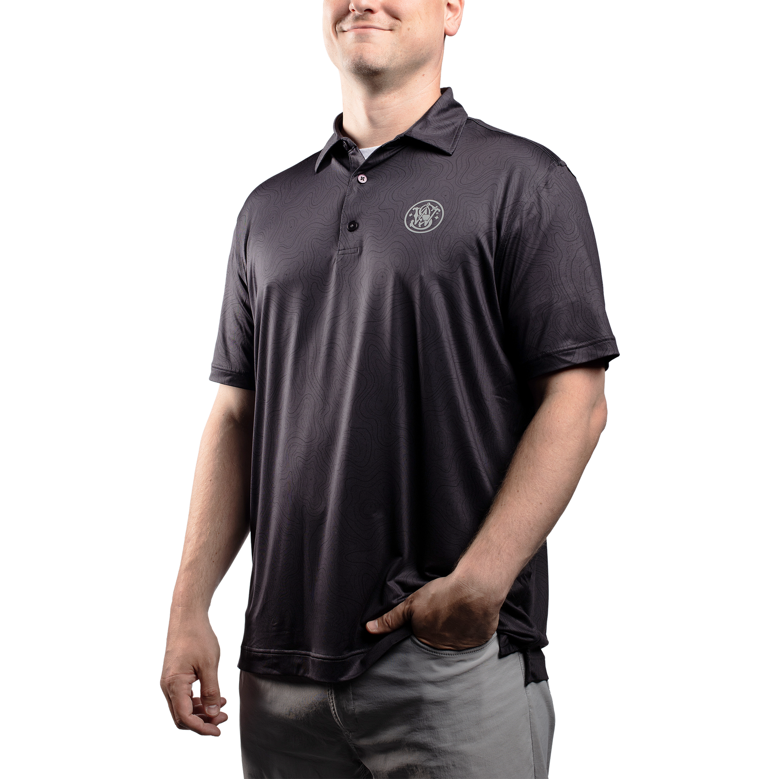 Smith & Wesson® Gray Topographic Performance Polo