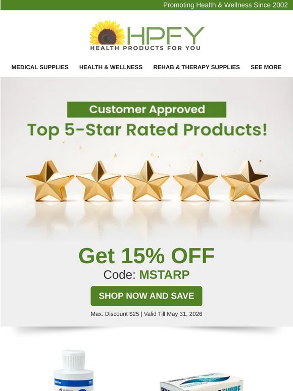 Dear Customer, Shop Our 5-Star Favorites