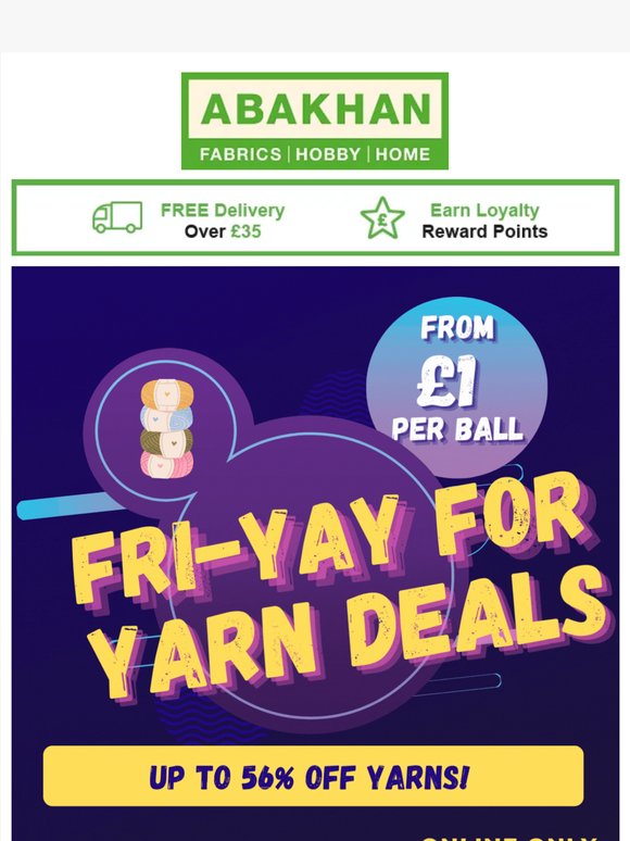 SAVE up to 56% OFF Yarns