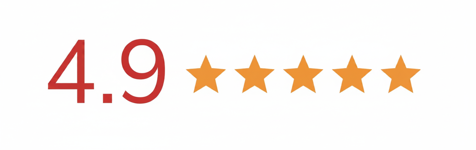 Rating of 4.9 stars out of 5, indicated by a number and orange stars.