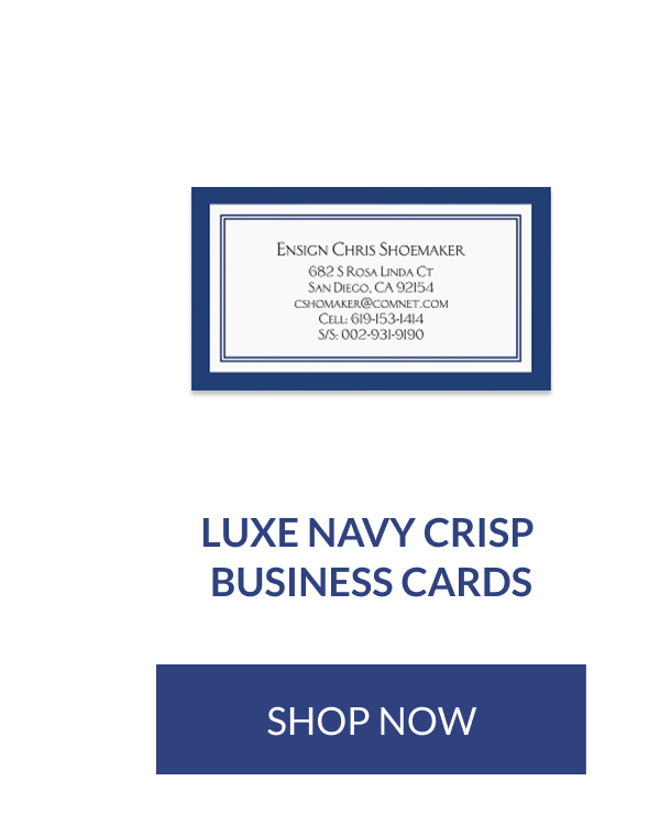 Luxe Navy Crisp Business Cards [Click here to Shop Now]
