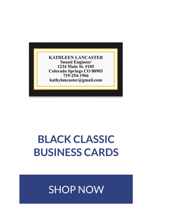 Black Classic Business Cards [Click here to Shop Now]