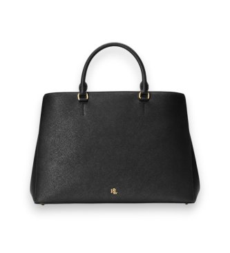 Bolso satchel Hanna grande de piel negro