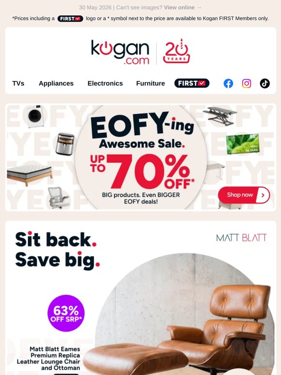 Awesome EOFY Deal‼️ Eames Premium Replica Chair and Ottoman ONLY $739! (63% OFF standard retail price)
