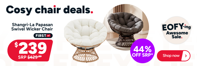 Shangri-La Papasan Swivel Wicker Chair