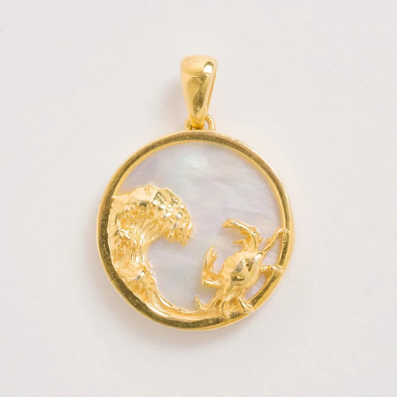 Image of Cancer, Gold Zodiac Pendant