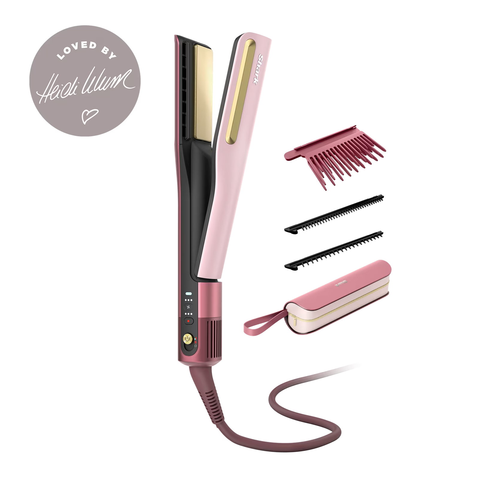 Shark SilkiPro Hair Straightener & Dryer-Rose Petal HT401UKPK
