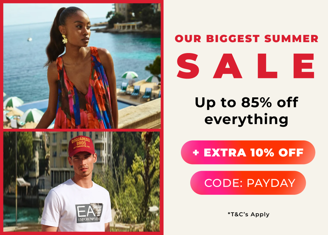 OUR BIGGEST EVER SUMMER SALE UP TO 85% OFF EVERYTHING +EXTRA 10% OFF CODE: PAYDAY