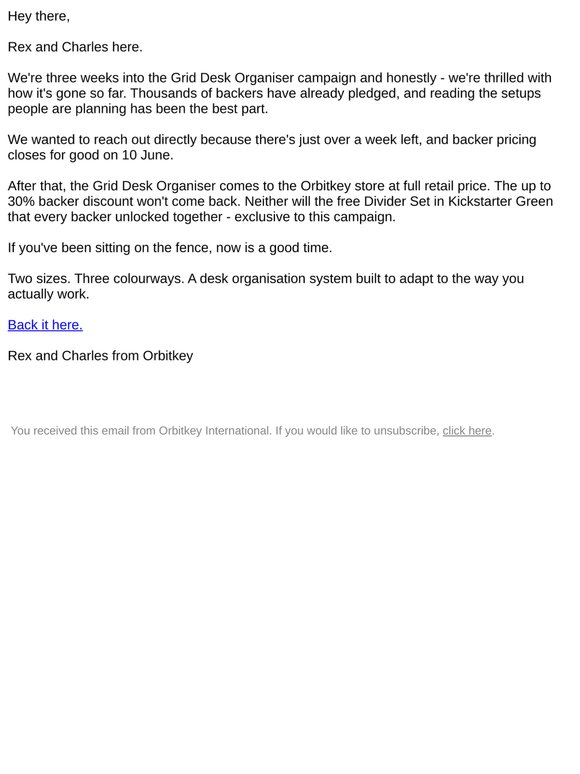 A quick note from us.