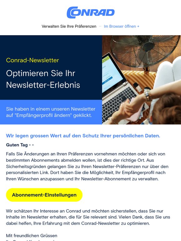 Sie möchten Ihre Newsletter-Präferenzen anpassen?