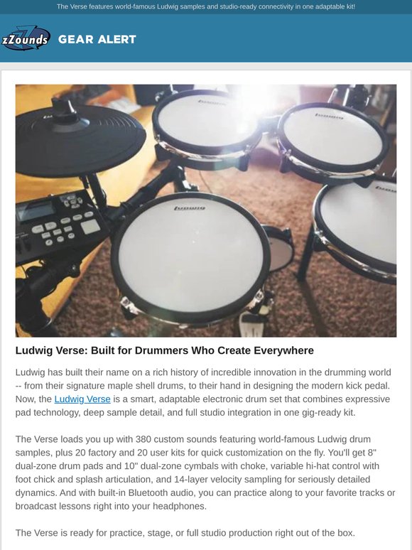 Meet the Ludwig Verse Electronic Drum Set