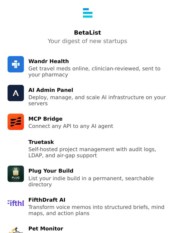 Wandr Health, FifthDraft AI, Pet Monitor, Adsly, 1pm, and more