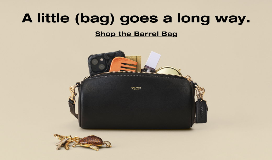 A little (bag) goes a long way. Shop the Barrel Bag