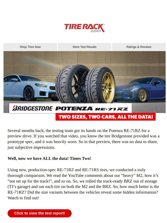 Bridgestone Potenza RE-71RZ vs. RE-71RS Comparison Test