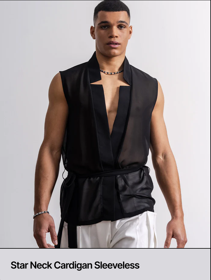 Star Neck Cardigan Sleeveless