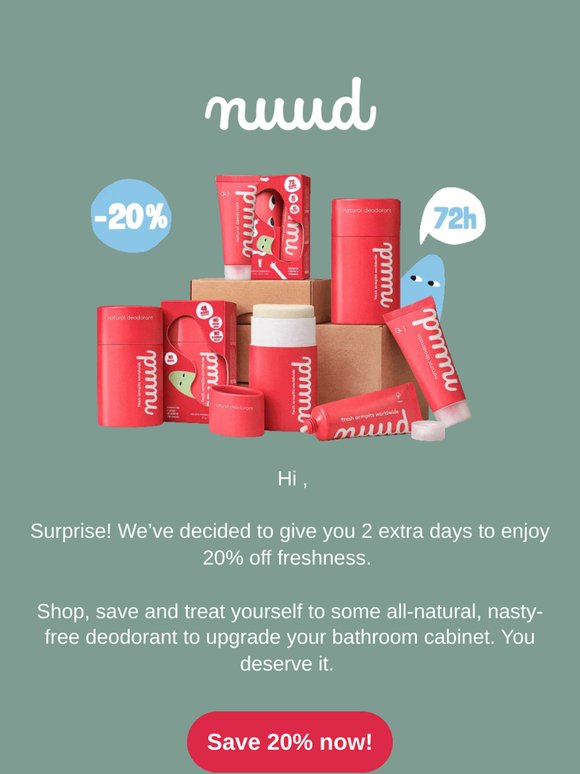 20% off, 2 more days