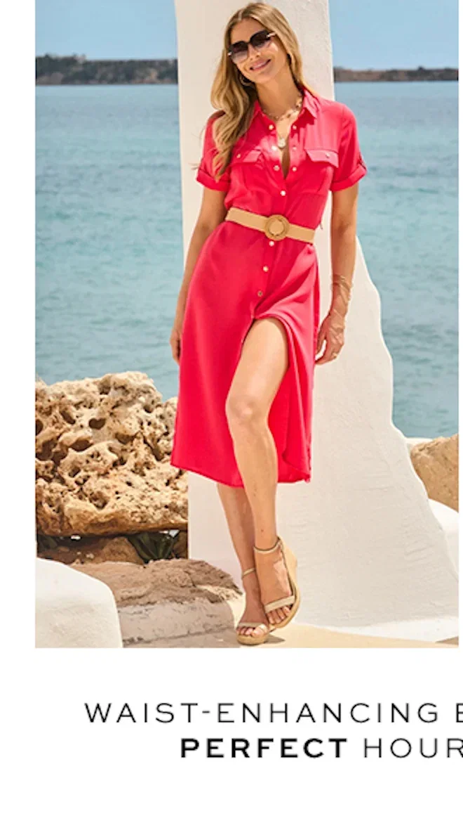 Coral Pink Utility Shirt Dress