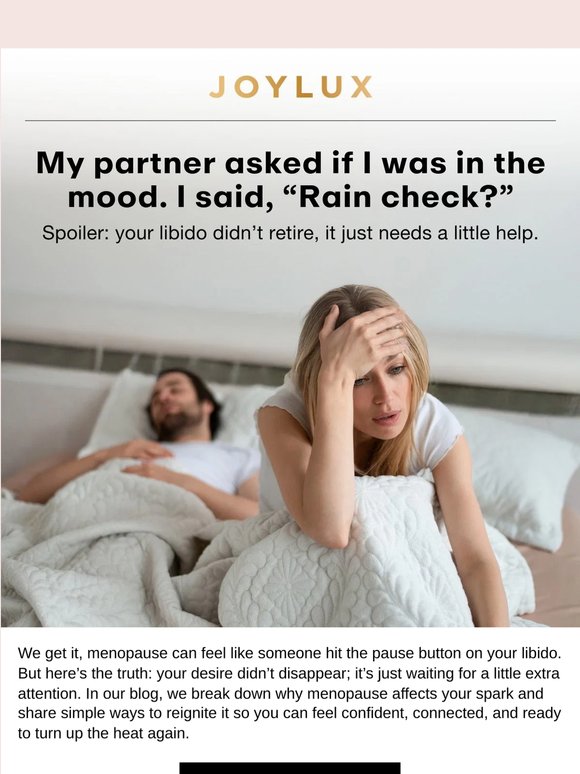Your libido went quiet. Time to wake her up.