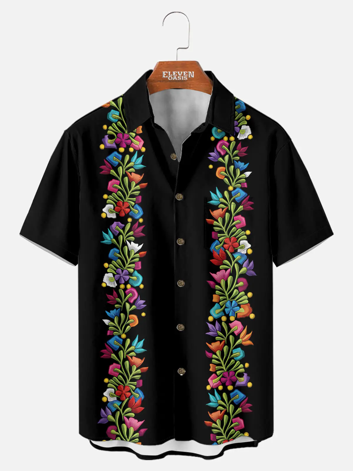Image of Men's Floral Panel Fiesta Short Sleeve Shirt