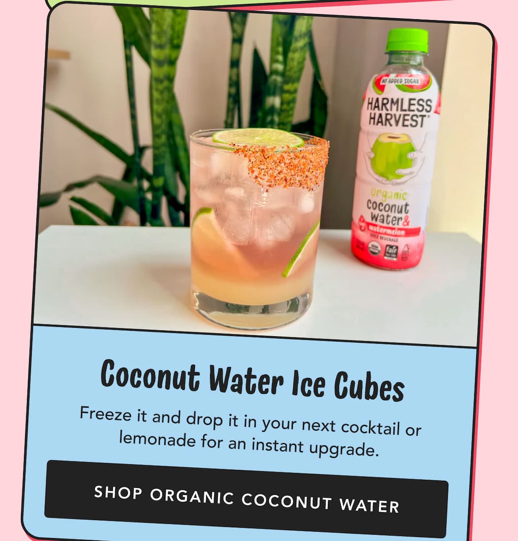 Coconut Water Ice Cubes | Freeze it and drop it in your next cocktail or lemonade for an instant upgrade. | Shop Organic Coconut Water